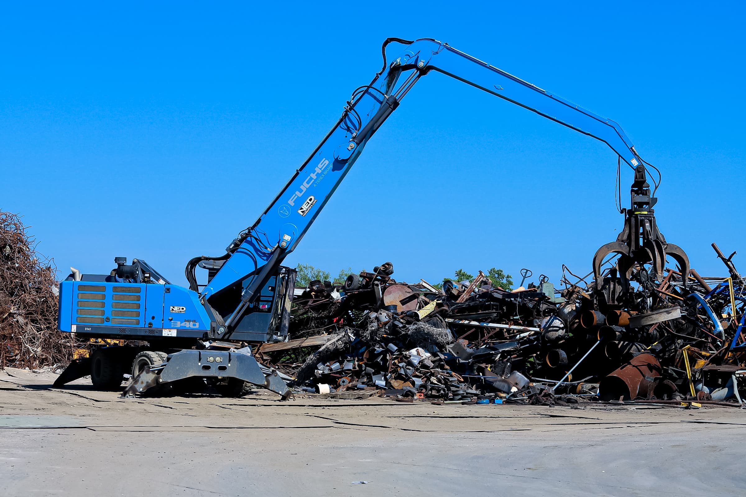 Equipment handling scrap metal at Port Arthur Recycling